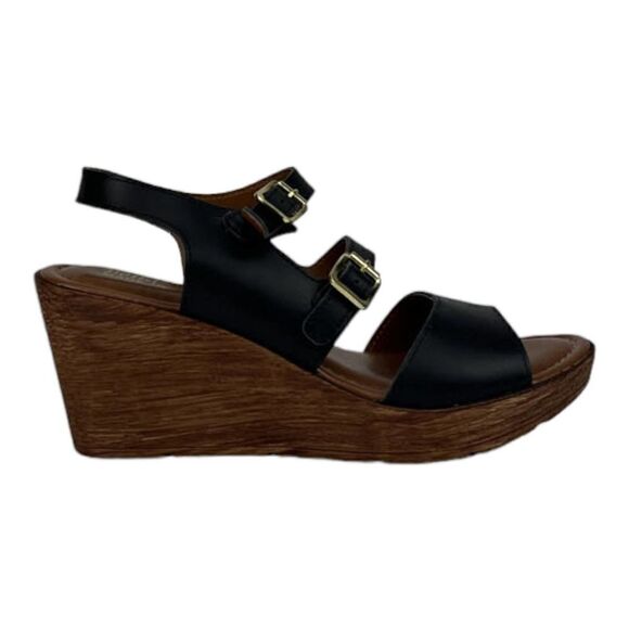 New Bella Vita WomenĀ USā10 Leather Sandals Open Toe BlackāSlingback Shoes - Picture 2 of 8